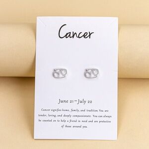 *JULANE* Silver Cancer Fashion Horoscope Earrings